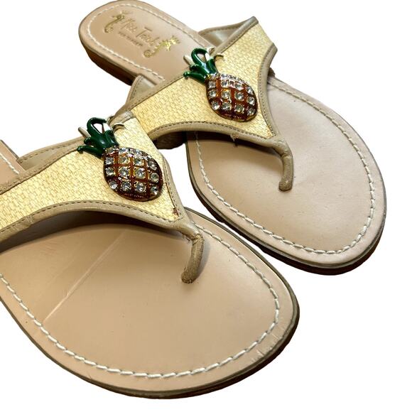Miss Trish for Target Pineapple Rhinestone Flip Flop Sandal Womens Size 8 - Picture 3 of 6